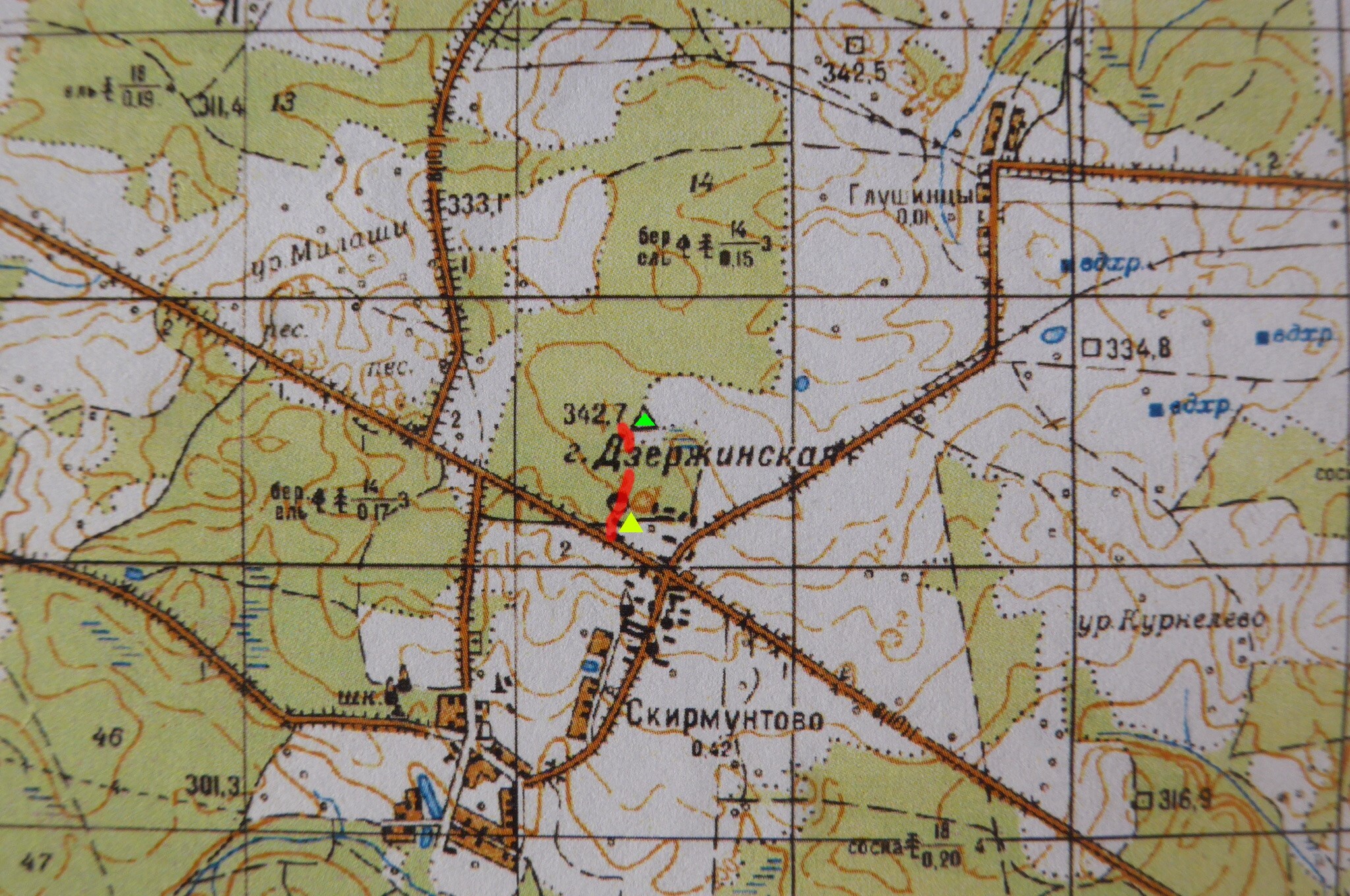 mapa Dzjaržynskaja_GŠ50k